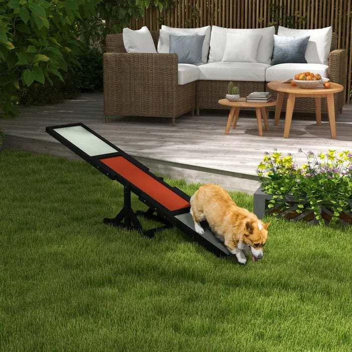 Dog Agility Seesaw – Fir Wood | Outdoor Exercise Equipment for Dogs up to 30kg PAWHUT - Little and Giant Explorers PawHut