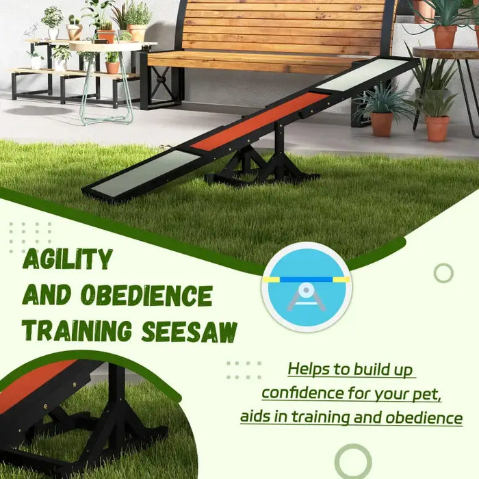 Dog Agility Seesaw – Fir Wood | Outdoor Exercise Equipment for Dogs up to 30kg PAWHUT - Little and Giant Explorers PawHut