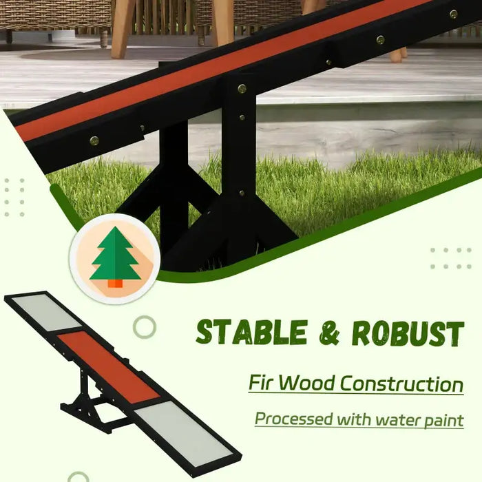 Dog Agility Seesaw – Fir Wood | Outdoor Exercise Equipment for Dogs up to 30kg PAWHUT - Little and Giant Explorers PawHut