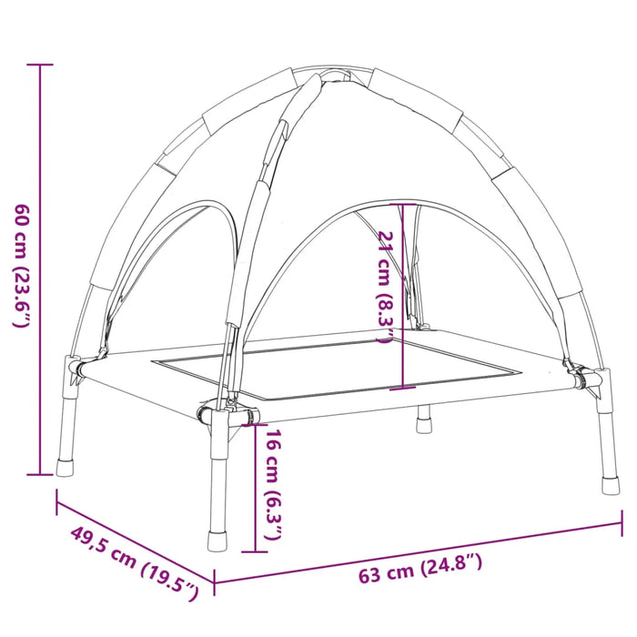 Dog Bed with Canopy in Anthracite - Little and Giant Explorers vidaXL