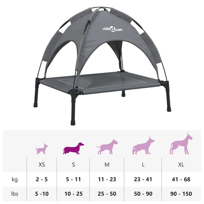 Dog Bed with Canopy in Anthracite - Little and Giant Explorers vidaXL