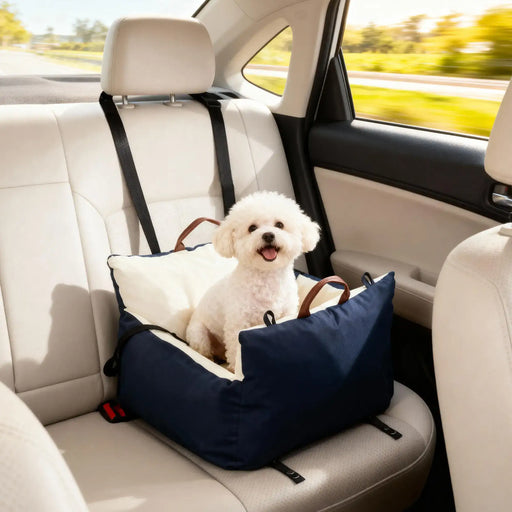 Dog Car Seat – Blue | Convertible Pet Travel Bed and Carrier with Safety Tether PAWHUT - Little and Giant Explorers PawHut