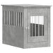 Concrete grey dog crate furniture with metal bars and end table design