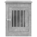 Concrete grey dog crate furniture pet cage with metal bars and latch, engineered wood