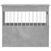 Concrete grey dog crate furniture with metal bars and engineered wood, modern pet cage