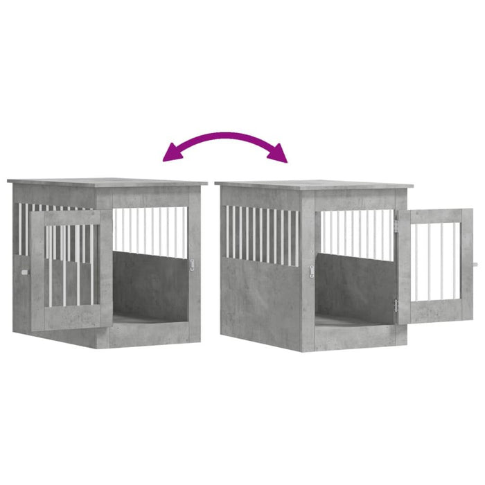 Dog Crate Furniture in Concrete Grey and Engineered Wood (55 x 80 x 68cm) - Little and Giant Explorers vidaXL