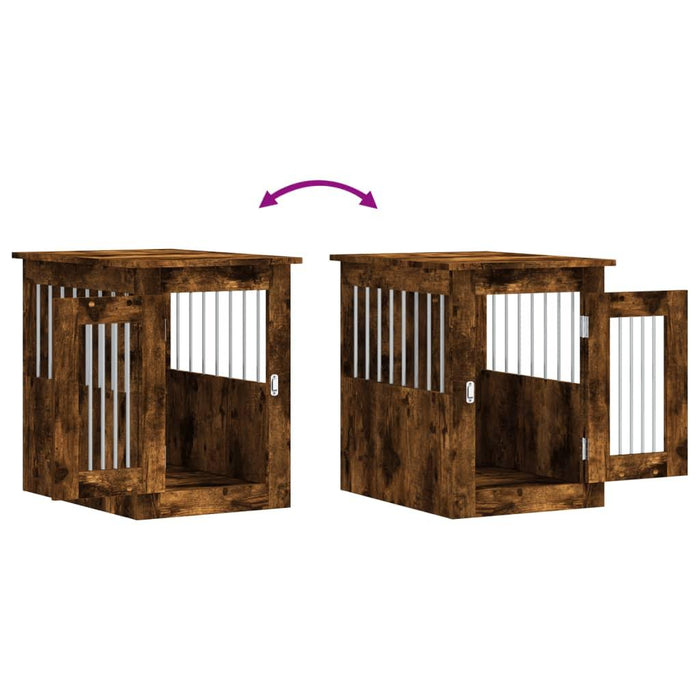 Dog Crate Furniture in Smoked Oak and Engineered Wood (45 x 62 x 59cm) - Little and Giant Explorers vidaXL