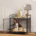 Dog Crate Furniture with Rotating Bowl Holder and 2 Bowls - Little and Giant Explorers PawHut