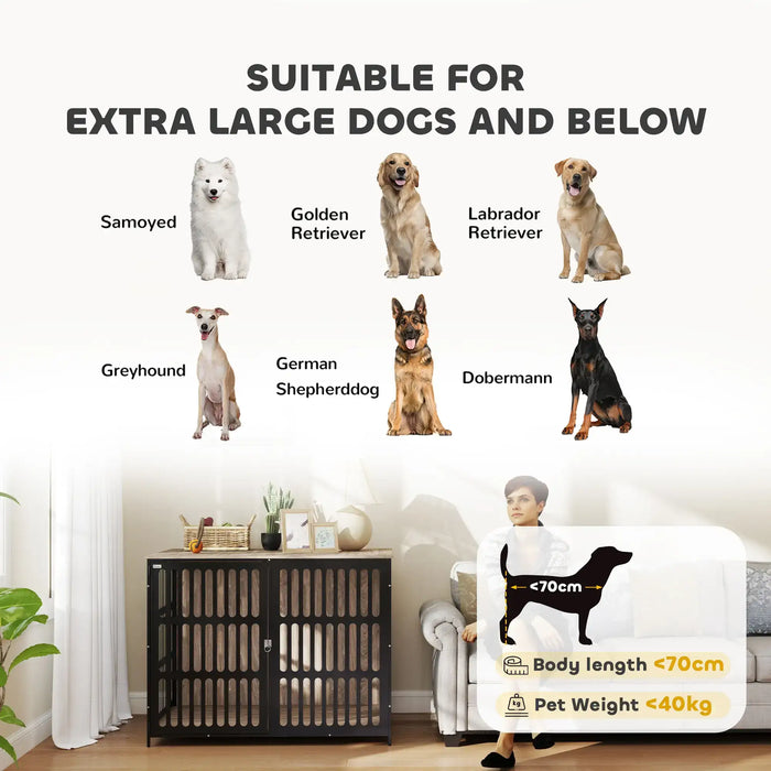 Dog Crate Furniture with Anti-Chew Resistant Mesh for Extra Large Dogs - Little and Giant Explorers PawHut