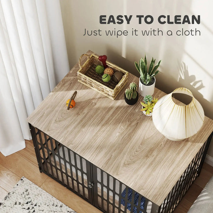 Dog Crate Furniture with Anti-Chew Resistant Mesh for Extra Large Dogs - Little and Giant Explorers PawHut