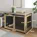 Dog Crate Furniture with Sliding Door for Extra Large Dogs in Walnut Brown - Little and Giant Explorers PawHut