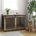 Dog Crate Furniture with Sliding Door for Extra Large Dogs in Walnut Brown - Little and Giant Explorers PawHut