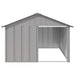 Anthracite galvanized steel outdoor dog house with open front and sloped roof