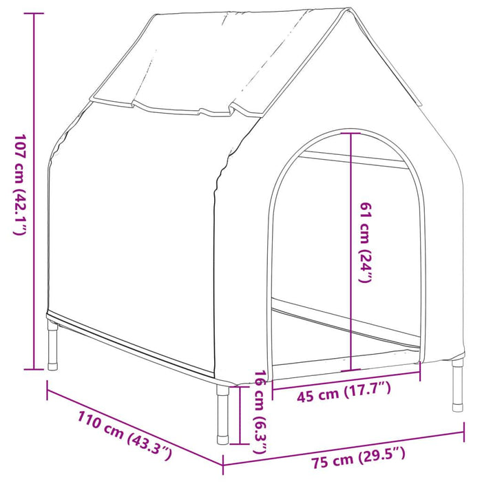 Dog House in Anthracite (110 x 75 x 107cm) - Little and Giant Explorers vidaXL