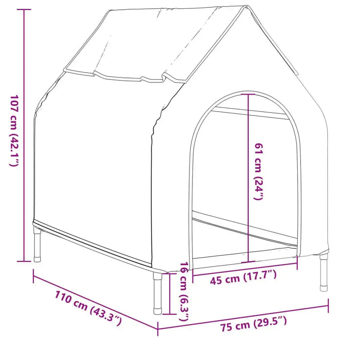 Dog House in Anthracite (110 x 75 x 107cm) - Little and Giant Explorers vidaXL