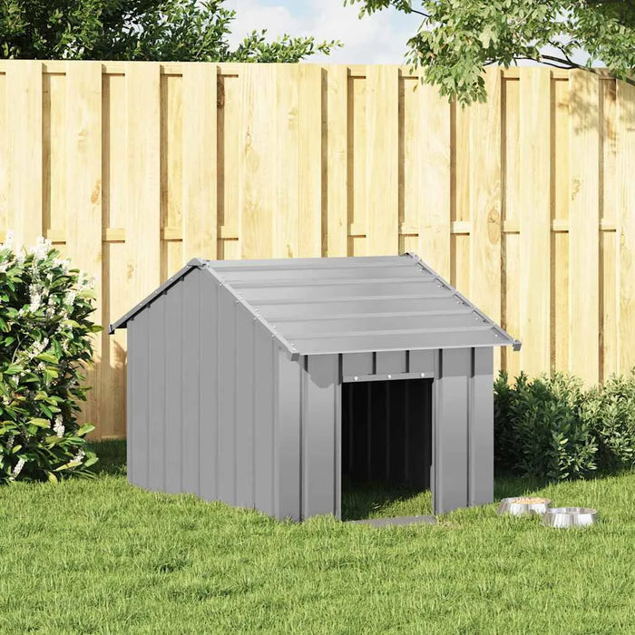 Dog House with Roof in Galvanised Steel (83 x 130 x 85cm) - Little and Giant Explorers vidaXL