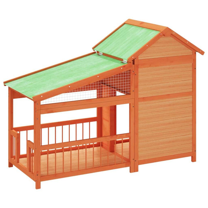 Dog Kennel in Brown and Solid Wood Pine (143 x 60.5 x 109cm) - Little and Giant Explorers vidaXL