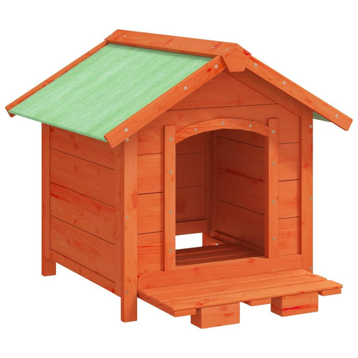 Dog Kennel in Brown and Solid Wood Pine (65 x 65 x 61.5cm) - Little and Giant Explorers vidaXL