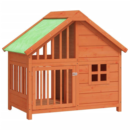 Dog Kennel in Brown and Solid Wood Pine (96 x 60.5 x 87cm) - Little and Giant Explorers vidaXL