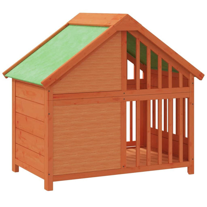 Dog Kennel in Brown and Solid Wood Pine (96 x 60.5 x 87cm) - Little and Giant Explorers vidaXL