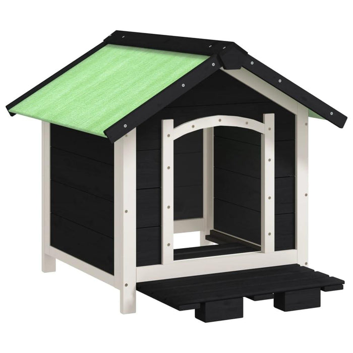 Dog Kennel in Grey and Solid Wood Pine (65 x 65 x 61.5cm) - Little and Giant Explorers vidaXL