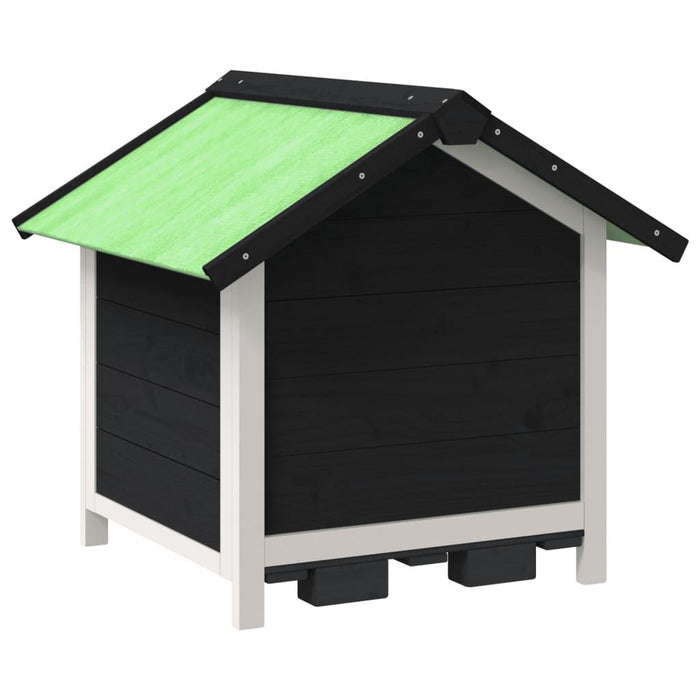 Dog Kennel in Grey and Solid Wood Pine (65 x 65 x 61.5cm) - Little and Giant Explorers vidaXL