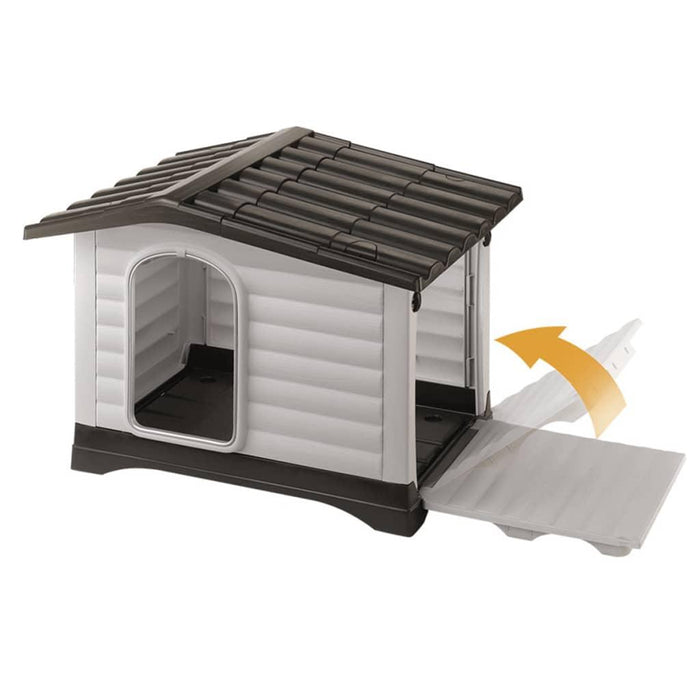 Doghouse Villa 90 in Grey (88 x 72 x 65cm) - Little and Giant Explorers Ferplast