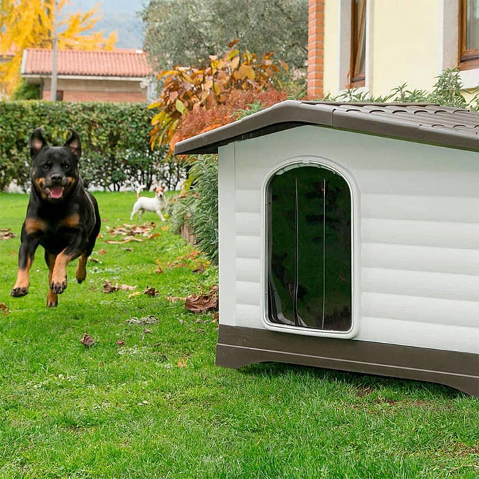 Doghouse Villa 90 in Grey (88 x 72 x 65cm) - Little and Giant Explorers Ferplast