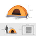 Dome Tent with Zipped Doors in Orange (2 persons) - Little and Giant Explorers Outsunny