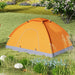 Dome Tent with Zipped Doors in Orange (2 persons) - Little and Giant Explorers Outsunny