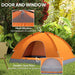 Dome Tent with Zipped Doors in Orange (2 persons) - Little and Giant Explorers Outsunny