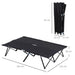 Double Camping Cot Bed with Bag in Black - Little and Giant Explorers Outsunny