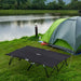 Double Camping Cot Bed with Bag in Black - Little and Giant Explorers Outsunny