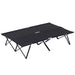 Double Camping Cot Bed with Bag in Black - Little and Giant Explorers Outsunny