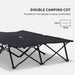 Double Camping Cot Bed with Bag in Black - Little and Giant Explorers Outsunny