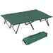 Double Camping Cot Bed with Bag in Green - Little and Giant Explorers Outsunny