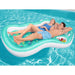 Couple relaxing on Bestway double designer inflatable floating lounger in a pool