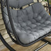 Double Egg Chair – Black and Dark Grey | 2-Seater Hanging-Style Rattan Seat OUTSUNNY - Little and Giant Explorers Outsunny