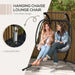 Double Egg Chair – Black and Dark Grey | 2-Seater Hanging-Style Rattan Seat OUTSUNNY - Little and Giant Explorers Outsunny