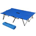 Double Folding Camping Bed – Blue | 2-Person Elevated Travel Cot with Carry Bag OUTSUNNY - Little and Giant Explorers Outsunny
