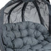 Double Hanging Egg Chair with Stand and Cushion in Grey - Little and Giant Explorers Outsunny