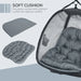 Double Hanging Egg Chair with Stand and Cushion in Grey - Little and Giant Explorers Outsunny