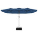 Double-Head Parasol in Azure Blue (449 x 245cm) - Little and Giant Explorers vidaXL