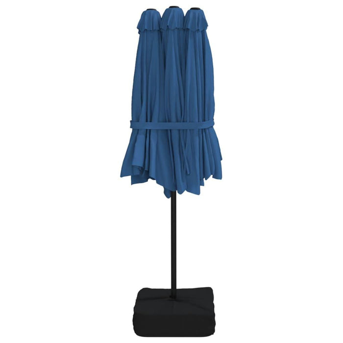 Double-Head Parasol in Azure Blue (449 x 245cm) - Little and Giant Explorers vidaXL