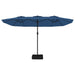 Double-Head Parasol with LEDs in Azure Blue (449 x 245cm) - Little and Giant Explorers vidaXL