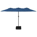 Double-Head Parasol with LEDs in Azure Blue (449 x 245cm) - Little and Giant Explorers vidaXL