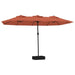 Double-Head Parasol with LEDs in Terracotta (449 x 245cm) - Little and Giant Explorers vidaXL