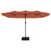 Double-Head Parasol with LEDs in Terracotta (449 x 245cm) - Little and Giant Explorers vidaXL