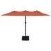 Double-Head Parasol with LEDs in Terracotta (449 x 245cm) - Little and Giant Explorers vidaXL