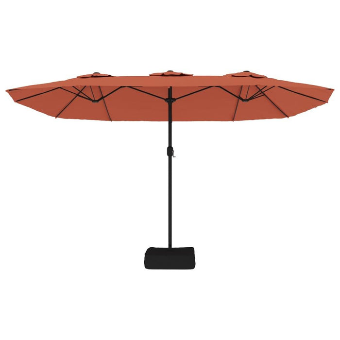 Double-Head Parasol with LEDs in Terracotta (449 x 245cm) - Little and Giant Explorers vidaXL